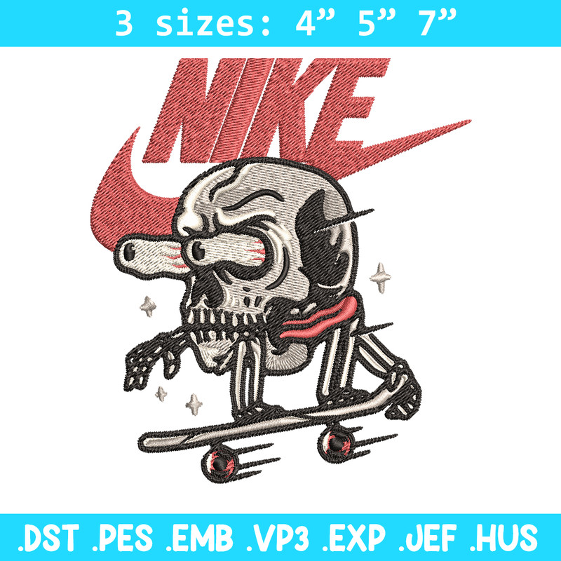 Skull funny Nike Embroidery design, Skull funny Embroidery, Nike design, Embroidery file, logo shirt, Instant download..jpg