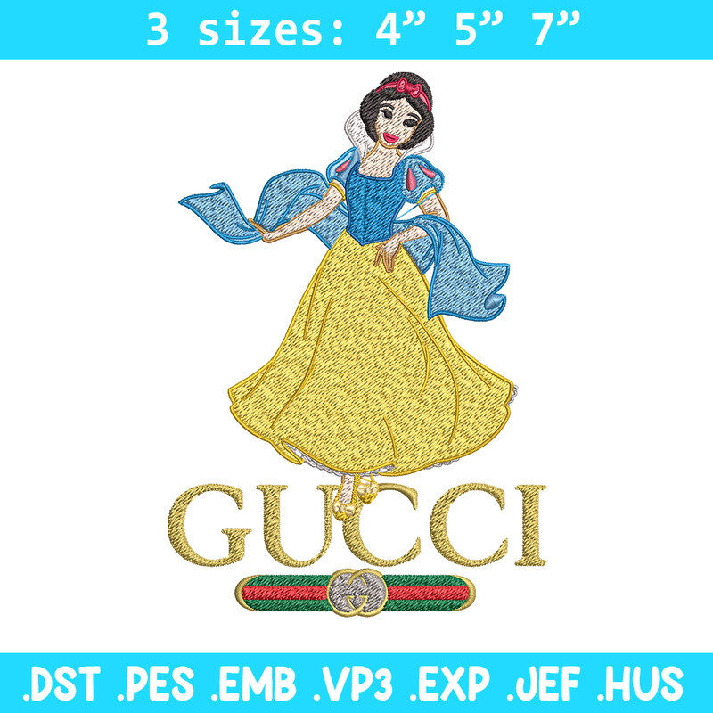 Snow White Gucci Embroidery design, Snow White cartoon Embroidery, cartoon design, Embroidery File, Instant download..jpg