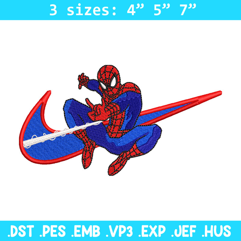 spaiderman Nike Logo embroidery design, spaiderman embroidery, Nike design, Logo shirt, digital download.jpg