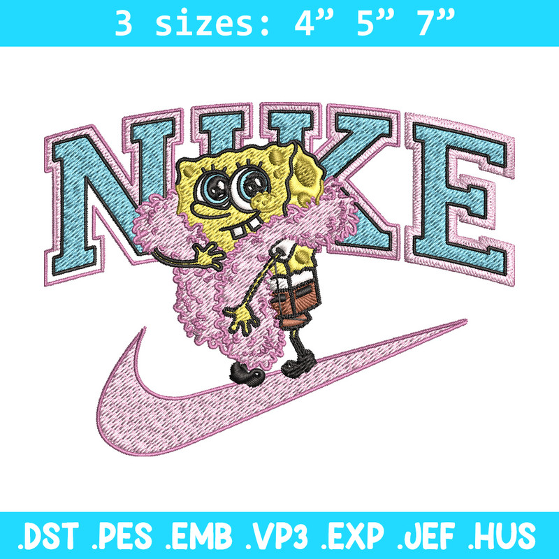 Spongebob pink nike Embroidery Design, Nike Embroidery, Brand Embroidery, Embroidery File, Logo shirt, Digital download.jpg
