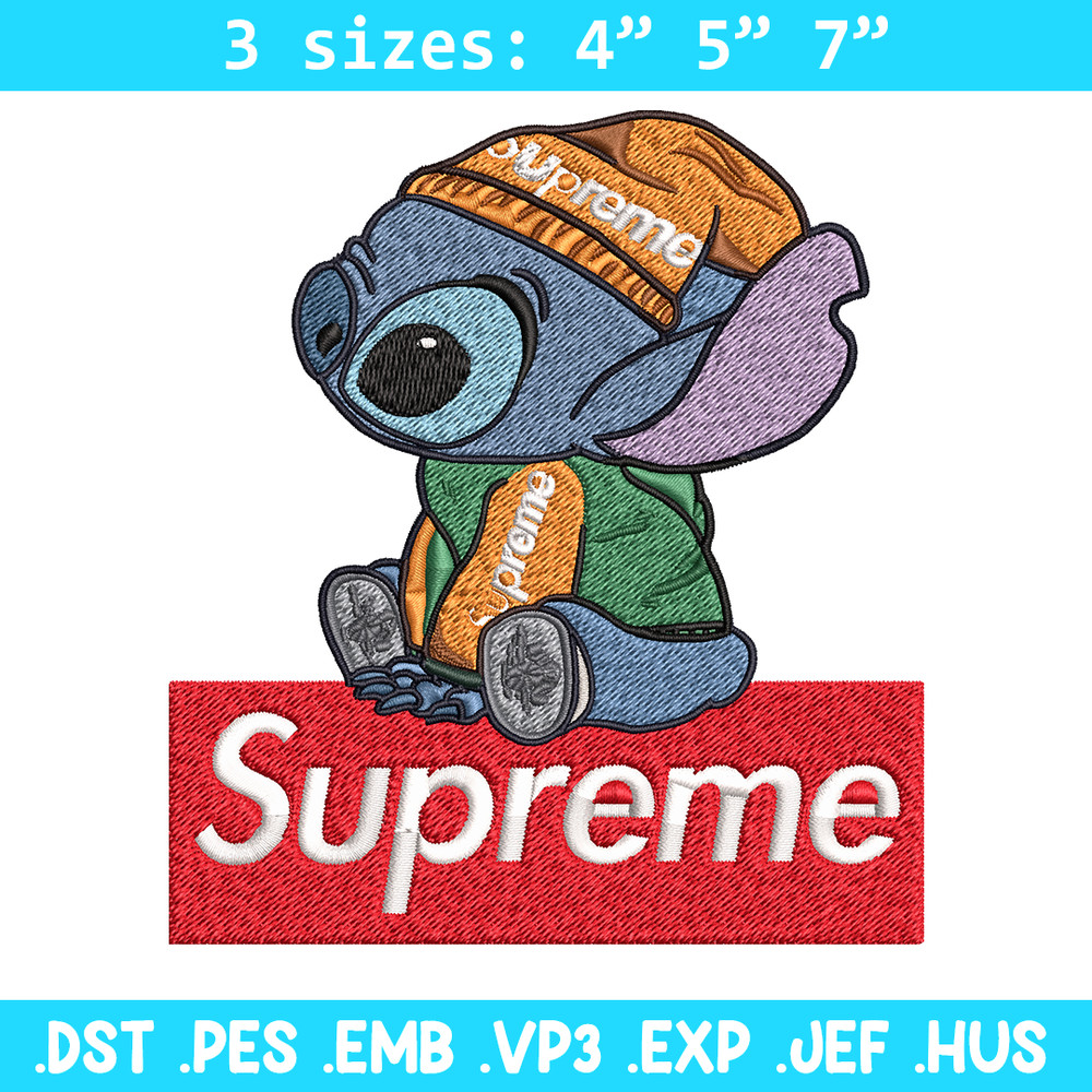 Stitch Supreme Cool Embroidery design, cartoon Embroidery, cartoon design, Embroidery File, Digital download..jpg
