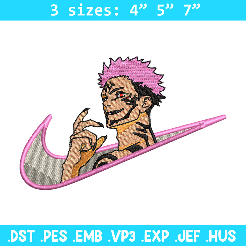 Sukuna smile Nike embroidery design, Jujutsu kaisen embroidery, Nike design, anime design, logo shirt, Digital download.jpg