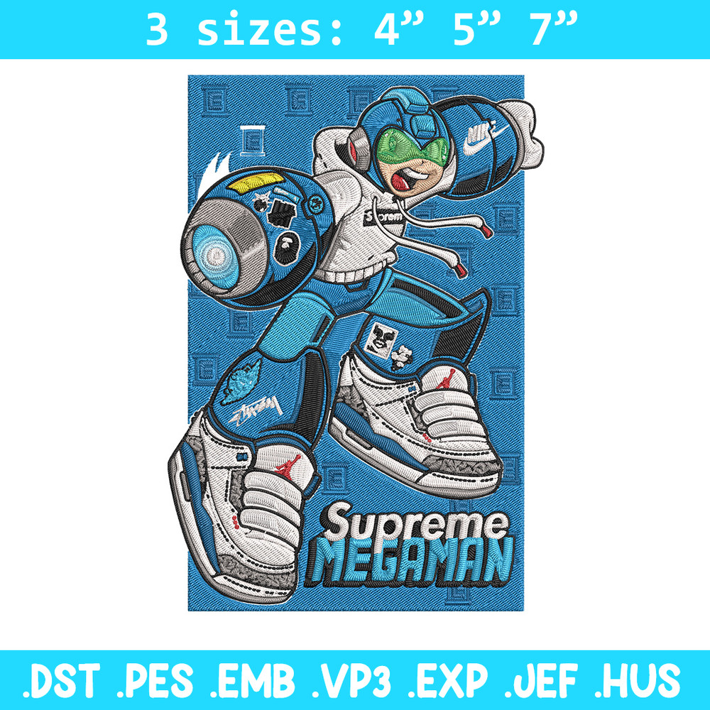 Supreme megaman Embroidery Design, Megaman Embroidery, Embroidery File, Supreme Embroidery, Anime shirt, Digital download.jpg
