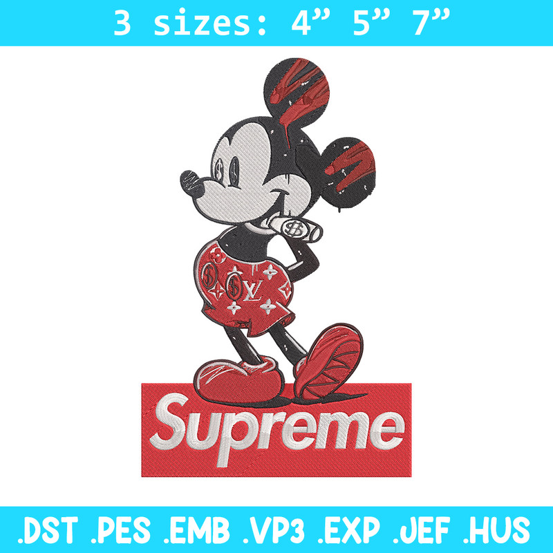 Supreme mickey Embroidery Design, Mickey Embroidery, Embroidery File, Supreme Embroidery, Anime shirt, Digital download.jpg