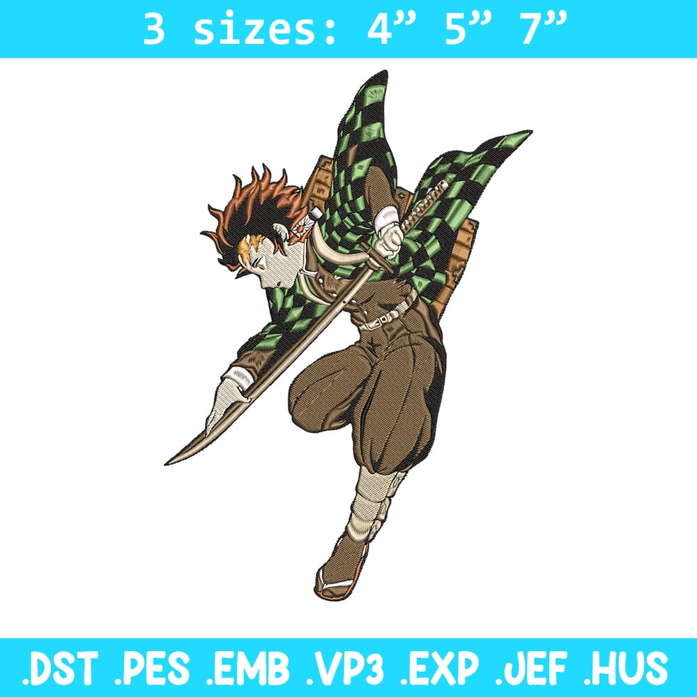 Tanjiro Embroidery Design, Demon slayer Embroidery, Embroidery File, Anime Embroidery, Anime shirt, Digital download..jpg