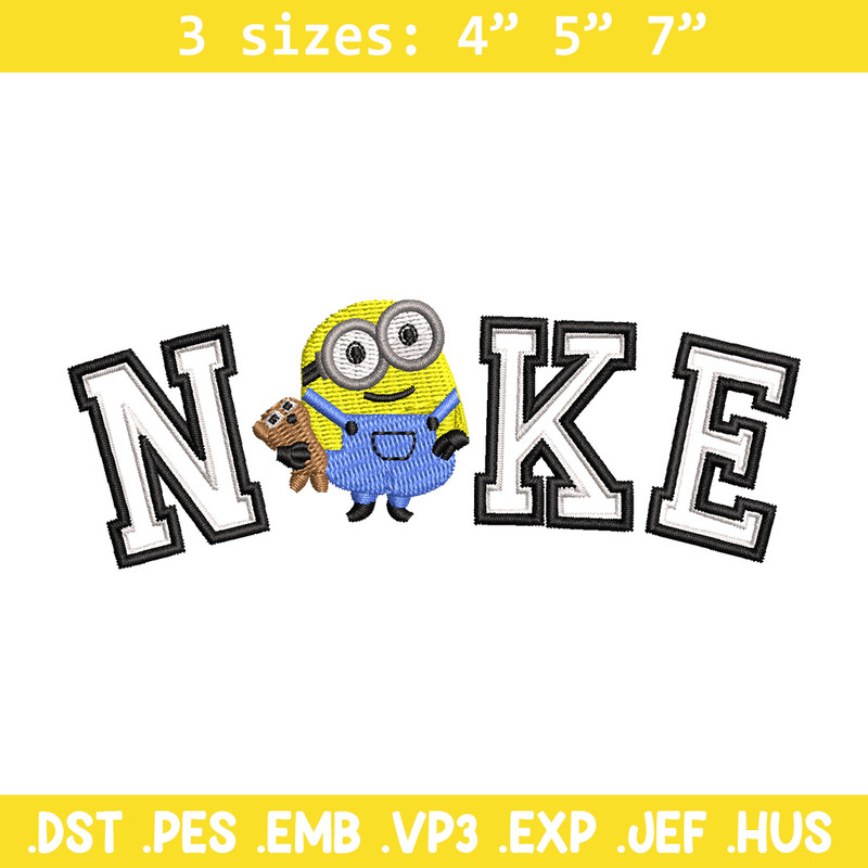 Nike minion embroidery design, Minion embroidery, Nike design, Embroidery shirt, Embroidery file, Digital download.jpg