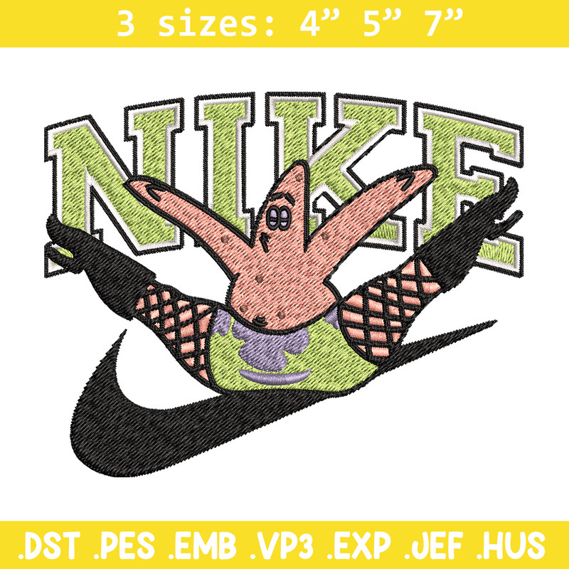Nike patrick Embroidery Design, Spongebob Embroidery, Nike Embroidery, Embroidery File, Logo shirt, Digital download.jpg
