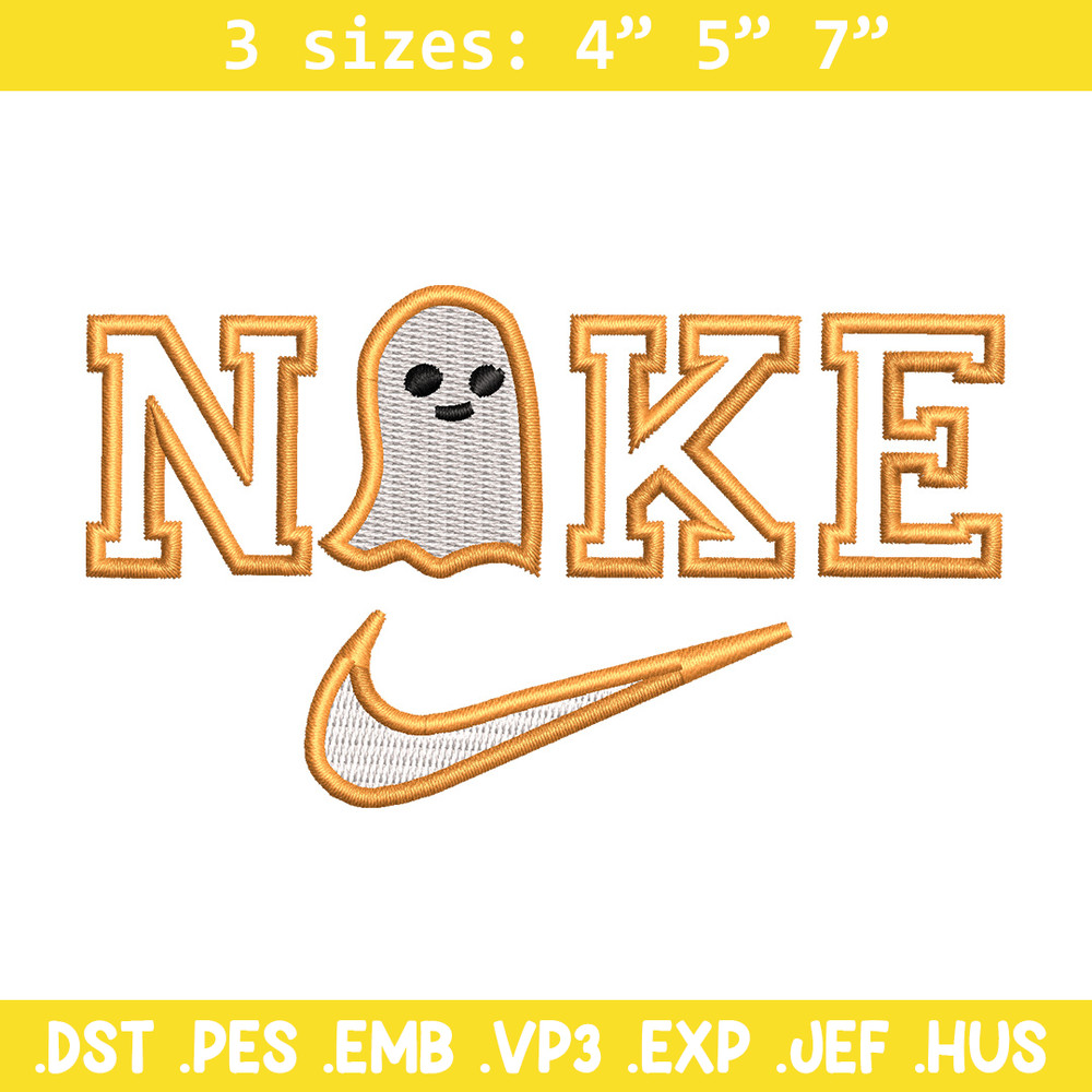 Nike x ghost horror embroidery design, Ghost embroidery, Nike design, Embroidery shirt, Embroidery file,Digital download.jpg