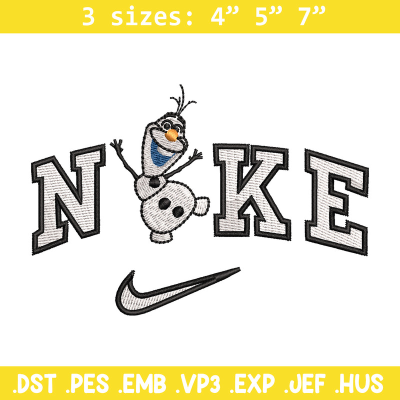 Nike x olaf embroidery design, Disney embroidery, Nike design, Embroidery shirt, Embroidery file, Digital download.jpg