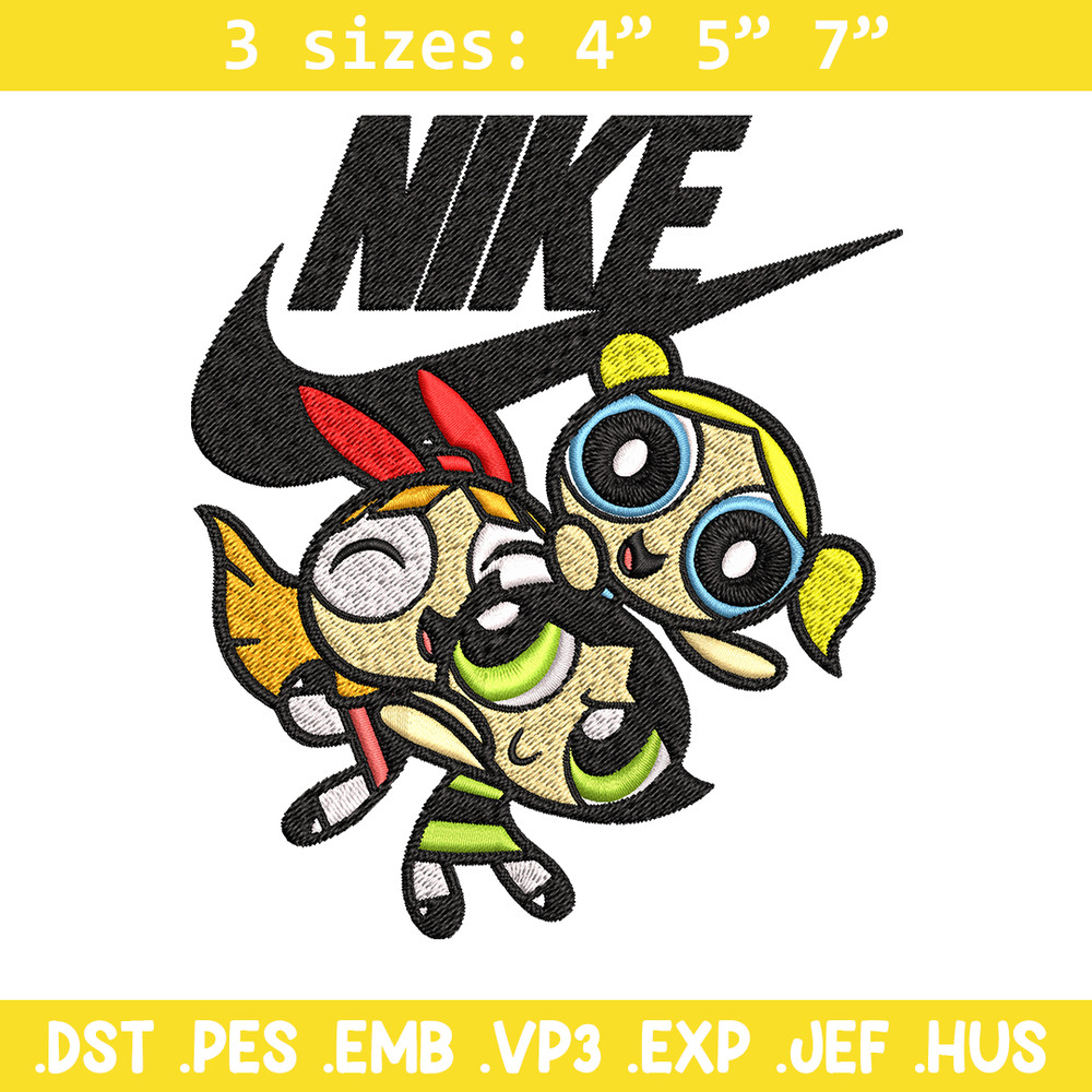 Powerpuff Girls Nike Embroidery design, Powerpuff Girls Embroidery, Nike design, Embroidery file, Instant download..jpg