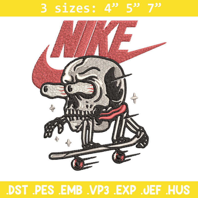 Skull funny Nike Embroidery design, Skull funny Embroidery, Nike design, Embroidery file, logo shirt, Instant download..jpg