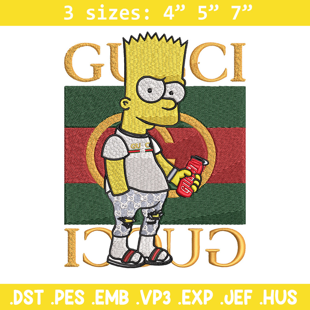 Bart gucci Embroidery Design, Gucci Embroidery, Embroidery File, Logo shirt, Sport Embroidery, Digital download.jpg