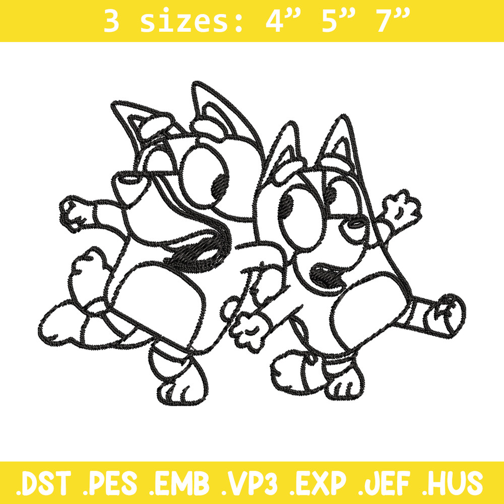 Bingo Bluey Coloring Pages Embroidery, Bluey Embroidery, Embroidery File, cartoon design, logo shirt, Digital download..jpg
