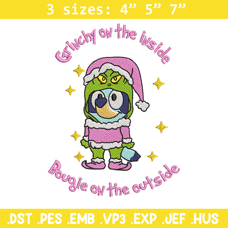 Bluey grinchy embroidery design, Bluey embroidery, Chrismas design, Embroidery file, Embroidery shirt,Digital download.jpg