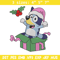 Bluey merry embroidery design, Bluey embroidery, Chrismas design, Embroidery file, Embroidery shirt, Digital download.jpg