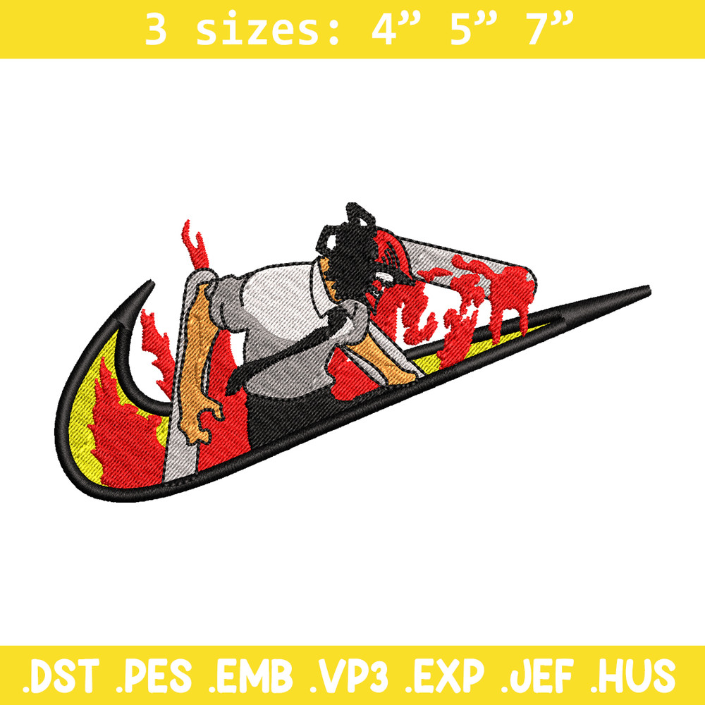 Chainsaw man Nike embroidery design, Chainsaw man embroidery, Nike design, anime design, anime shirt, Digital download.jpg