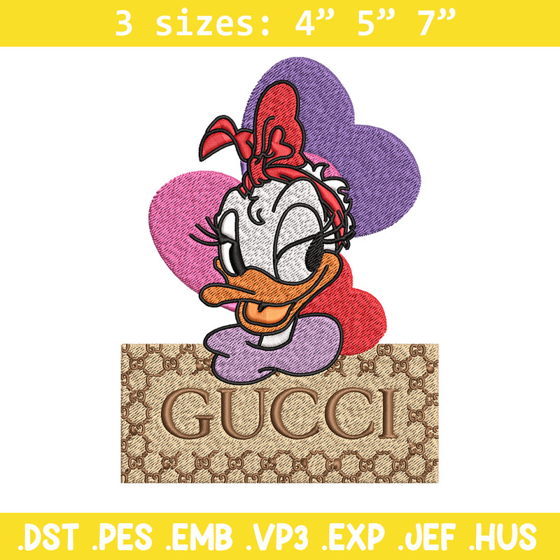 Daisy Donald Duck Gucci Embroidery design, Disney cartoon Embroidery, cartoon design, Embroidery File, Digital download.jpg