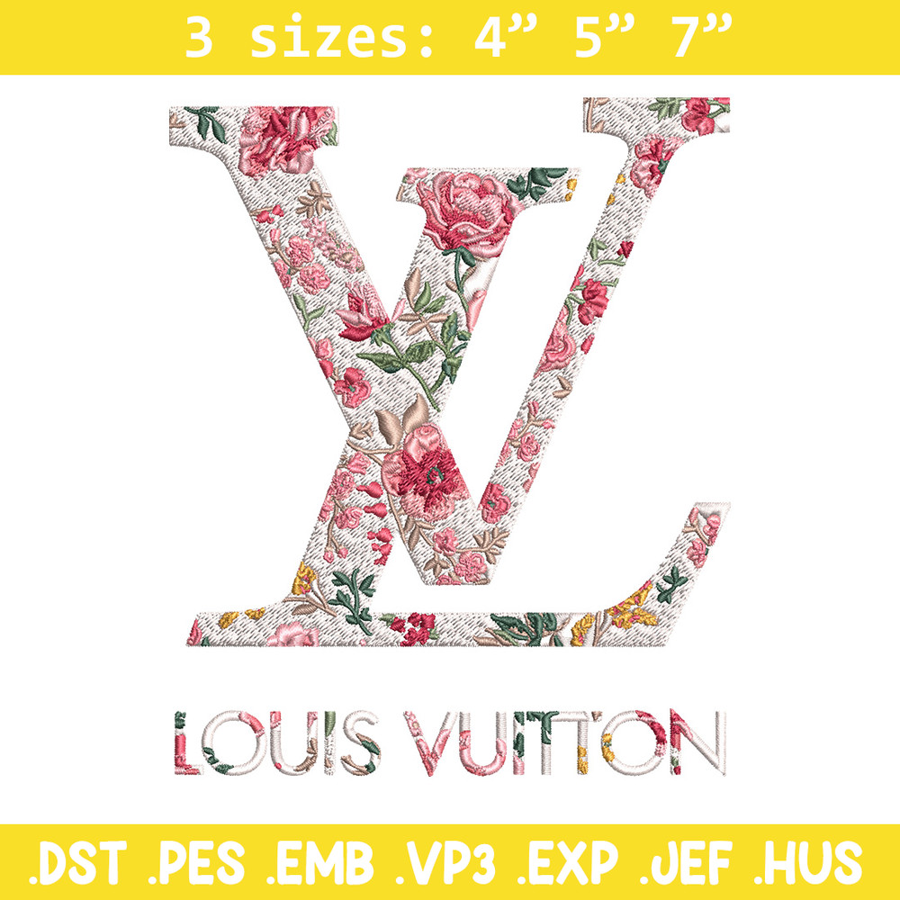 Flower louis vuitton Embroidery Design, Lv Embroidery, Embroidery File, Brand Embroidery, Logo shirt, Digital download.jpg