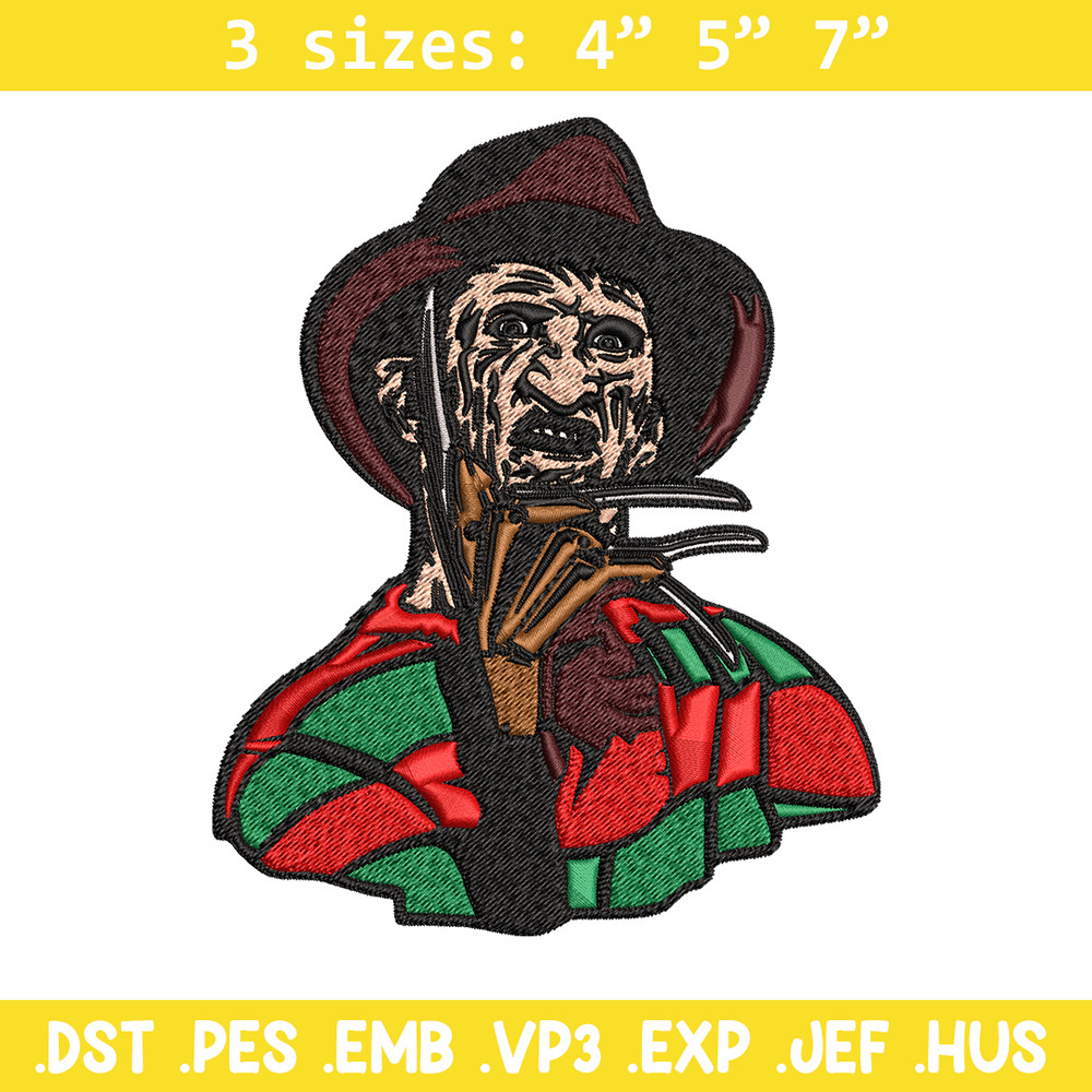 Freddy Krueger Embroidery design, Freddy horror Embroidery, horror design, Embroidery File, Digital download..jpg