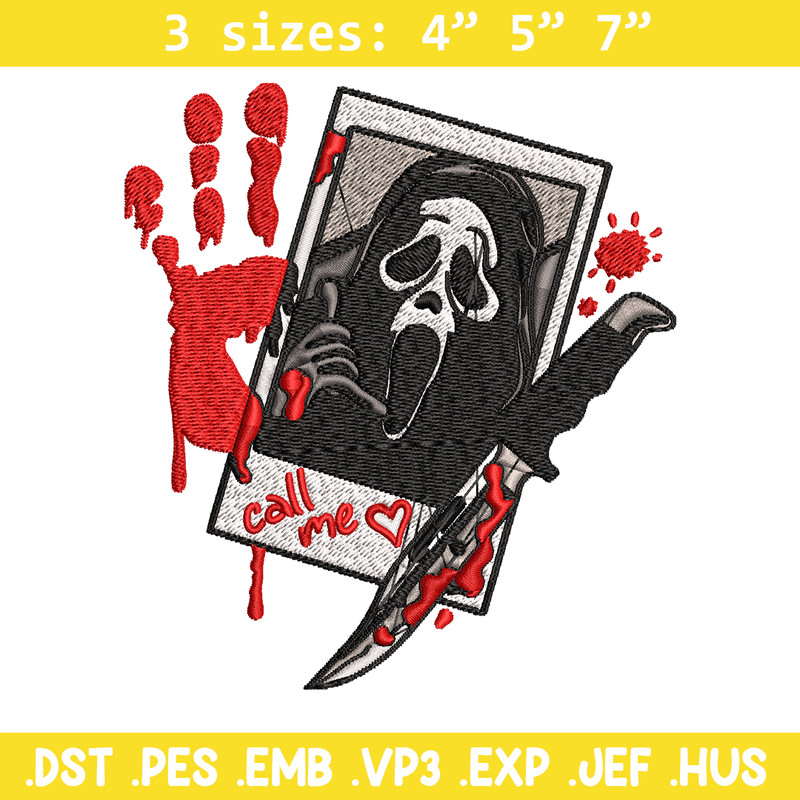 Ghost face Embroidery design, Ghost face horror Embroidery, horror design, Embroidery File, Digital download..jpg