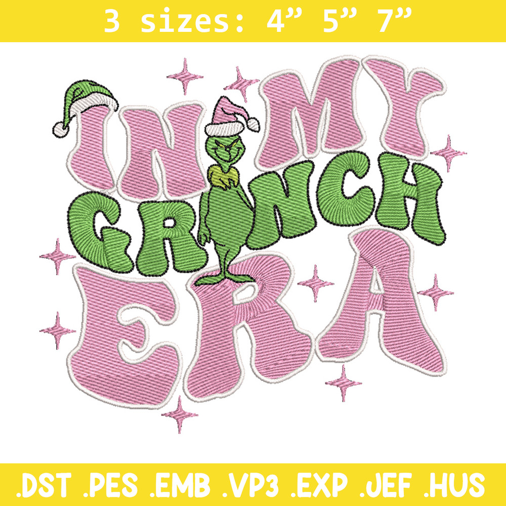 Grinch era embroidery design, Grinch embroidery, Chrismas design, Embroidery shirt, Embroidery file, Digital download..jpg