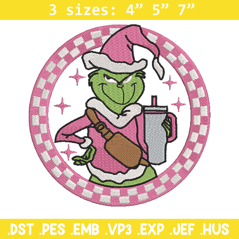 Grinch logo embroidery design, Grinch embroidery, Chrismas design,Embroidery shirt, Embroidery file, Digital download.jpg