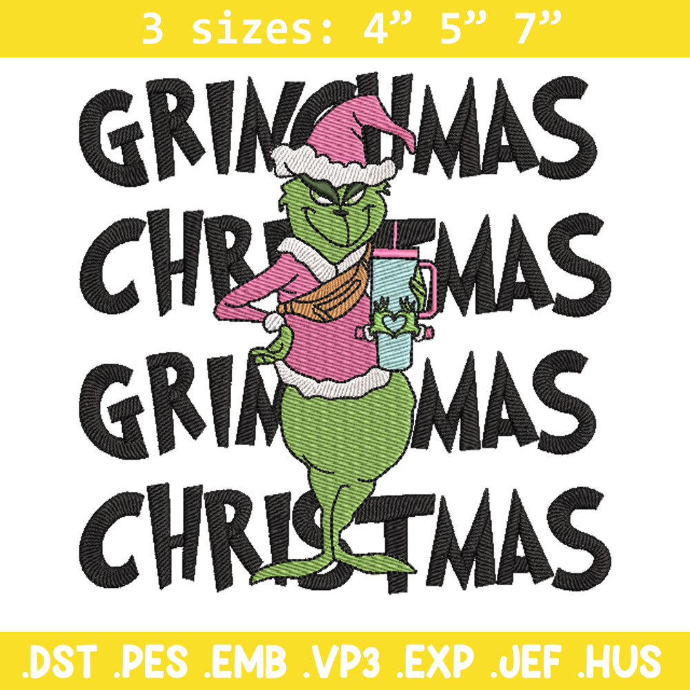 Grinchmas embroidery design, Grinch embroidery, Chrismas design, Embroidery shirt, Embroidery file, Digital download..jpg
