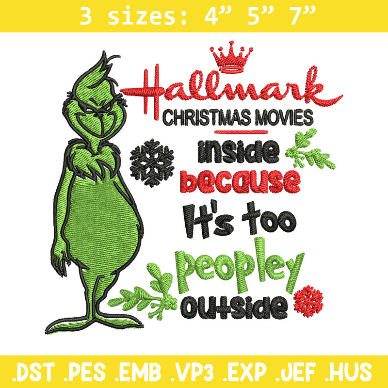 Hallmark Christmas Movies Inside Mr Grinch Embroidery design, Grinch Embroidery, Grinch design, Instant download..jpg