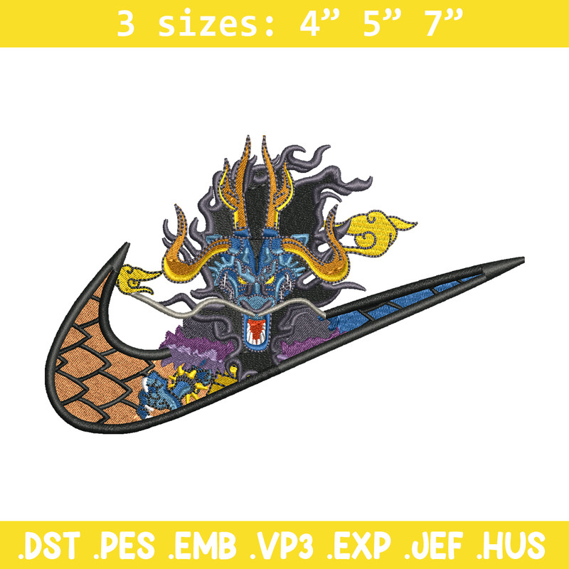 Kaido Nike embroidery design, One Piece embroidery, nike design, anime design, anime shirt, Digital download.jpg