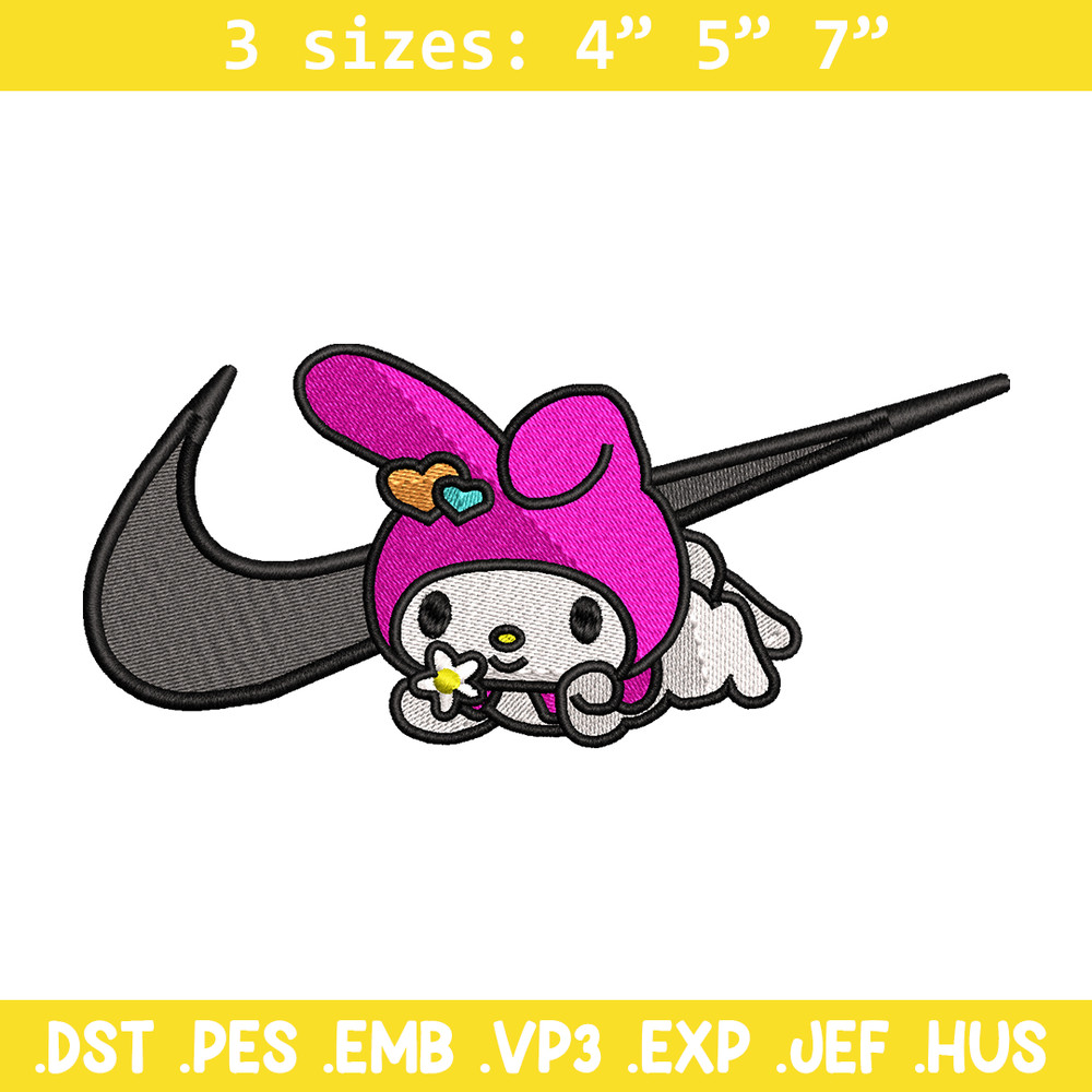 Kuromi Nike embroidery design, Hello kitty embroidery, Nike design, cartoon design, cartoon shirt, Digital download.jpg