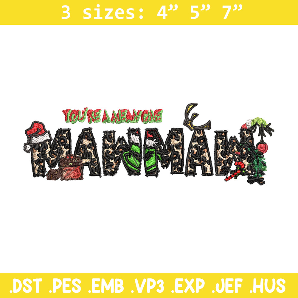 Maw Maw Ginch Christmas Embroidery design, Grinch Christmas Embroidery, Grinch design, Embroidery file, Digital download.jpg