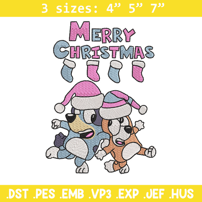 Merry chrismas embroidery design, Bluey embroidery, Chrismas design, Embroidery file, Embroidery shirt, Digital download.jpg