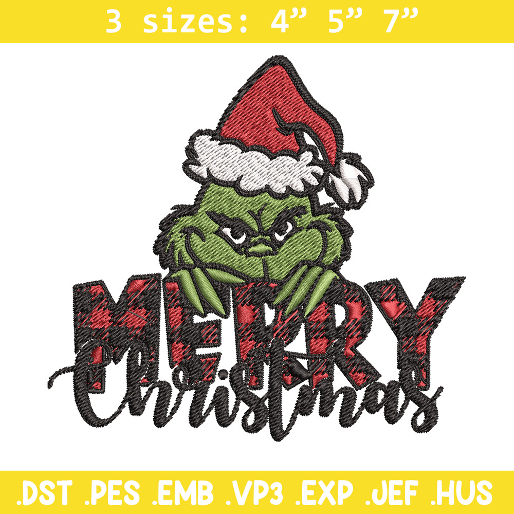 Merry Christmas Grinch Embroidery design, Christmas Grinch Embroidery, logo design, Embroidery File, Instant download..jpg