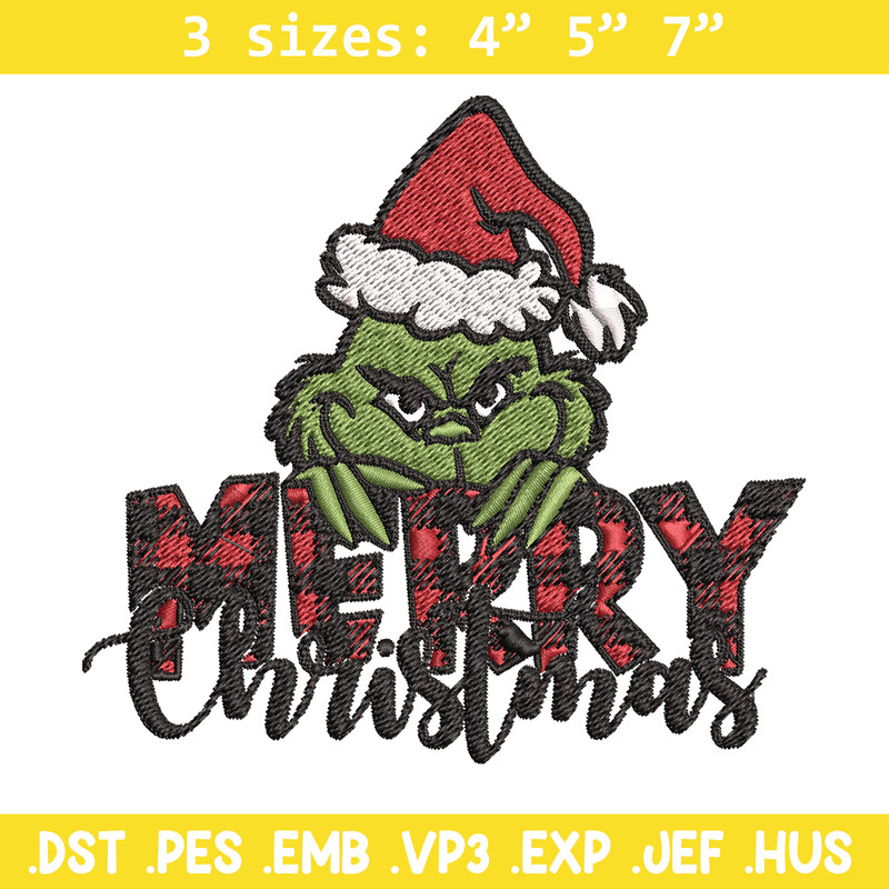 Merry Christmas Grinch Embroidery design, Christmas Grinch Embroidery, logo design, Embroidery File, Instant download..jpg