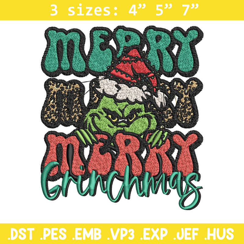 Merry Christmas Grinch Embroidery design, Grinch christmas Embroidery, Embroidery File, logo design, Instant download..jpg