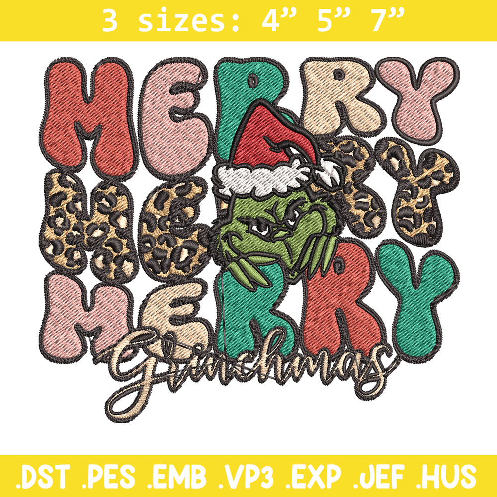 Merry Grinch Embroidery design, Grinch Christmas Embroidery, Grinch design, Embroidery File, Digital download..jpg