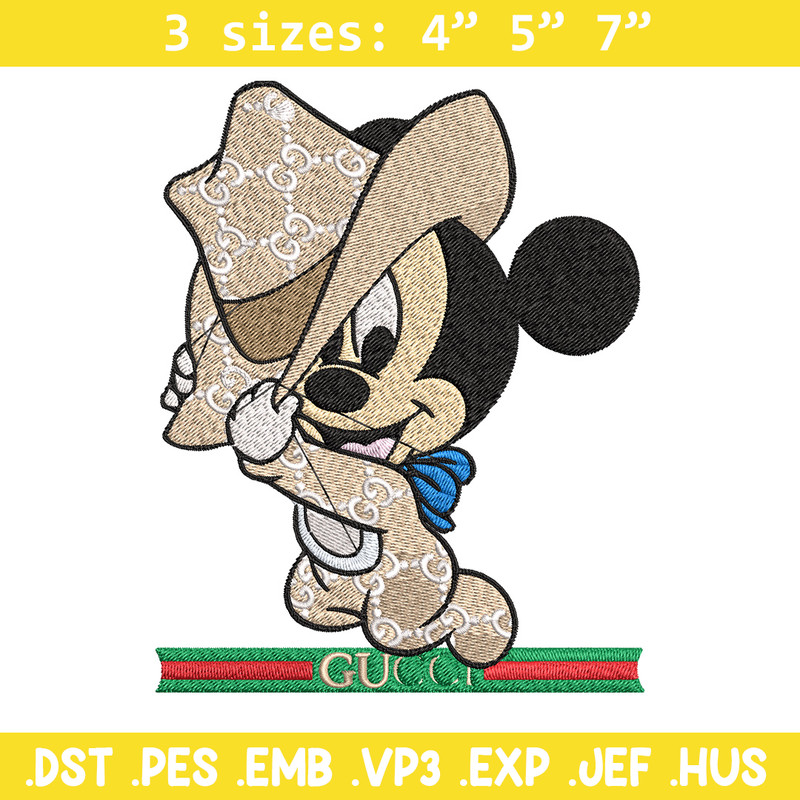 Mickey baby Embroidery Design, Gucci Embroidery, Embroidery File, Logo shirt, Sport Embroidery, Digital download.jpg