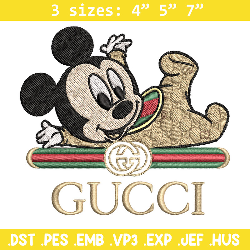 Mickey baby gucci Embroidery Design,Gucci Embroidery, Embroidery File, Logo shirt, Sport Embroidery, Digital download.jpg