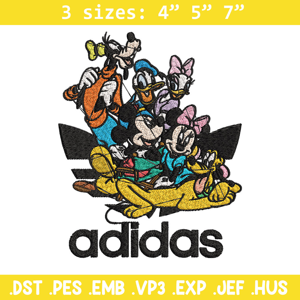 Mickey friends Embroidery Design, Adidas Embroidery, Brand Embroidery, Embroidery File,Logo shirt,Digital download.jpg