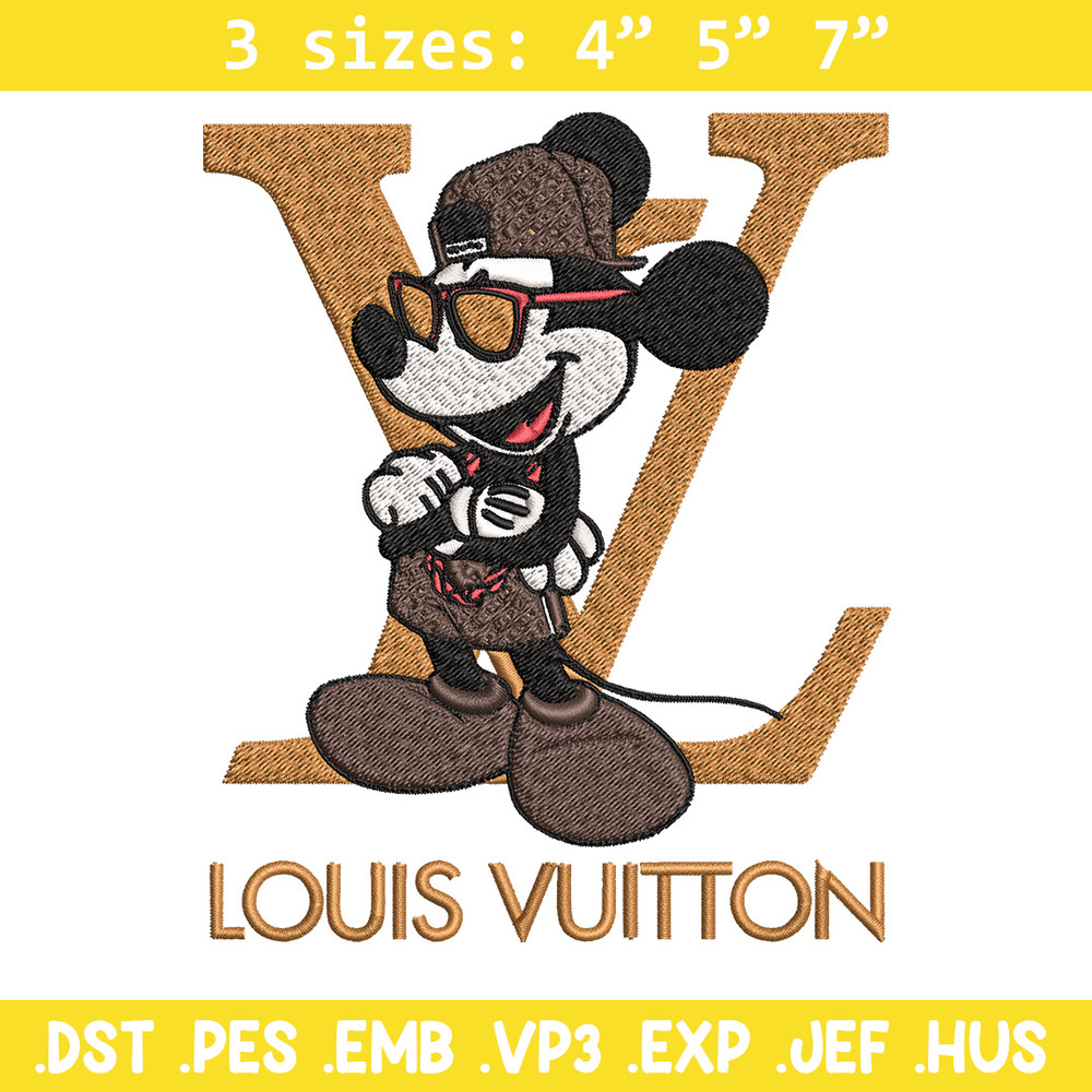 Mickey louis vuitton Embroidery Design, Lv Embroidery, Brand Embroidery, Logo shirt, Embroidery File, Digital download.jpg