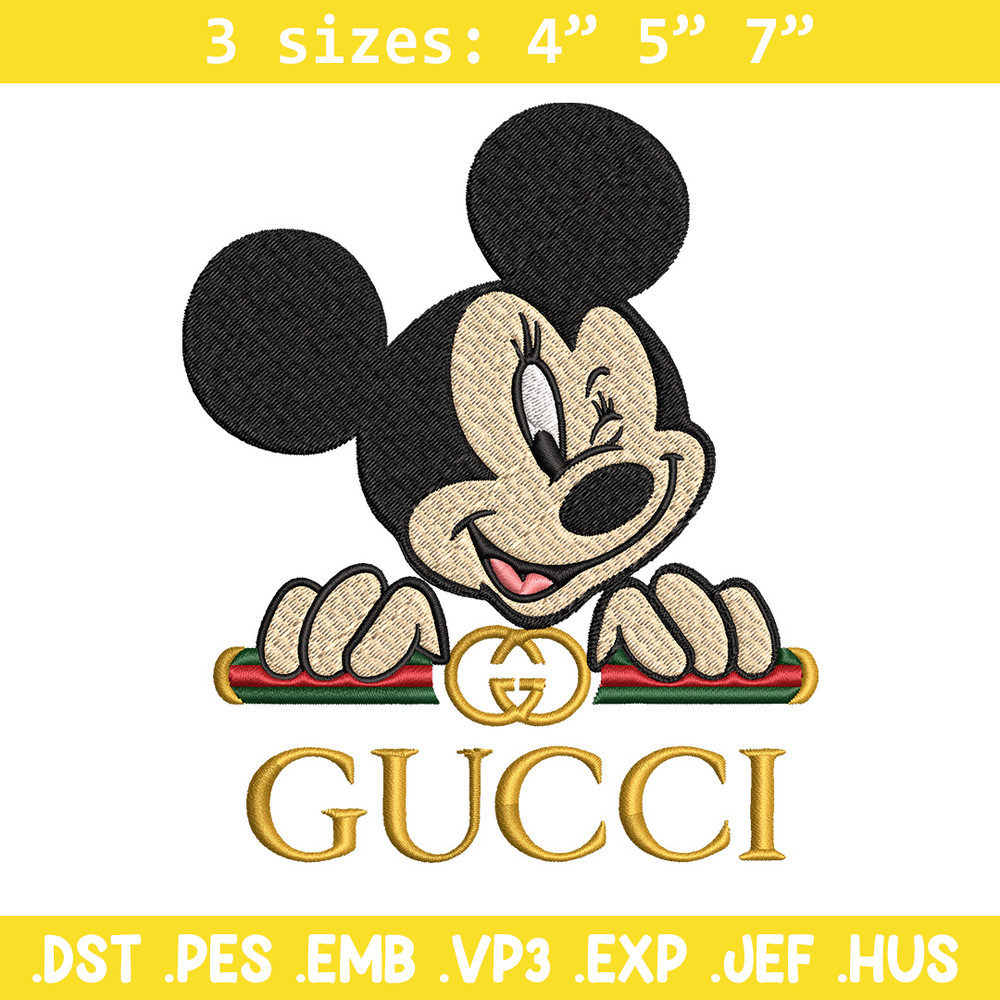 Mickey mouse Embroidery Design, Gucci Embroidery, Brand Embroidery, Embroidery File, Logo shirt, Digital download.jpg