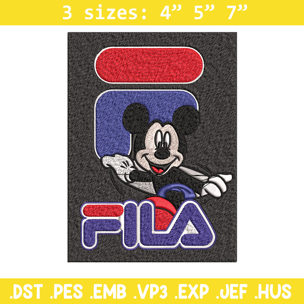 Mickey Mouse Fila Embroidery design, Disney Embroidery, cartoon design, Embroidery File, Fila logo, Instant download..jpg