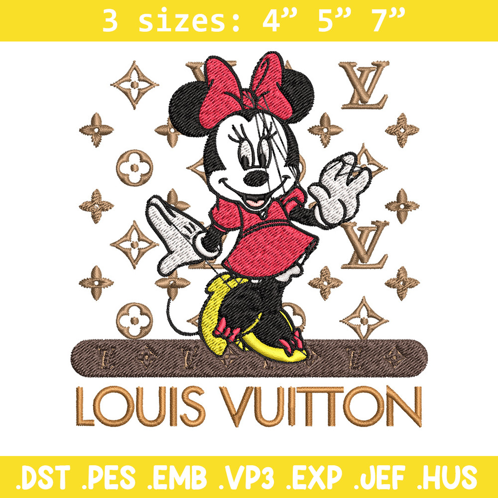 Minnie logo lv Embroidery Design, Lv Embroidery, Embroidery File, Brand Embroidery, Logo shirt, Digital download.jpg