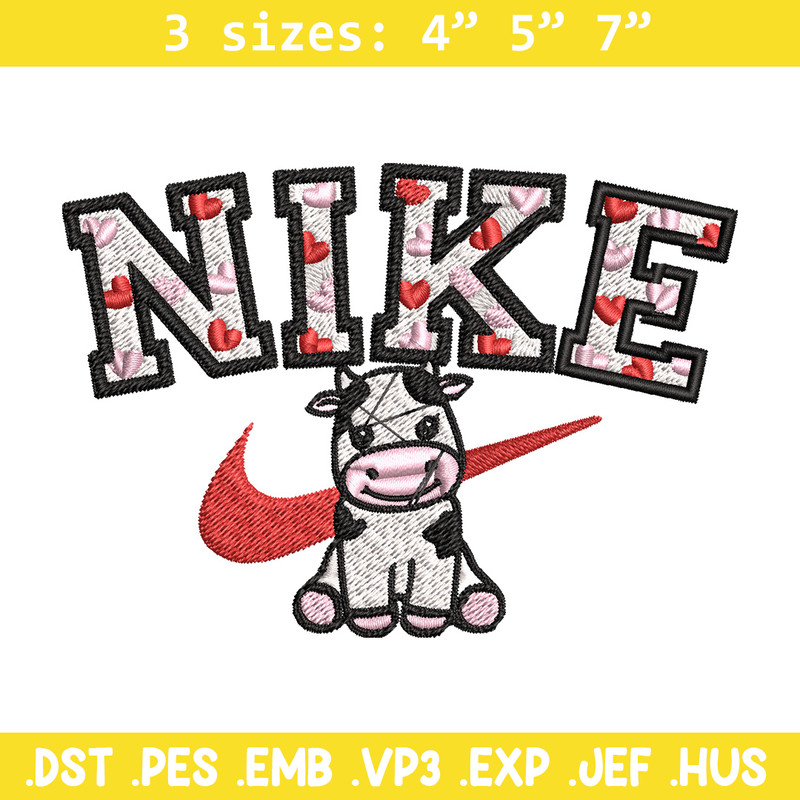 Nike cute cow Embroidery Design, Brand Embroidery, Nike Embroidery, Embroidery File, Logo shirt, Digital download.jpg