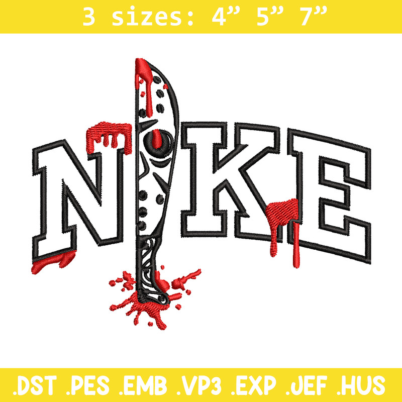 Nike Jason Voorhees Embroidery design, Horror Embroidery, nike design, Embroidery File, logo shirt, Digital download..jpg