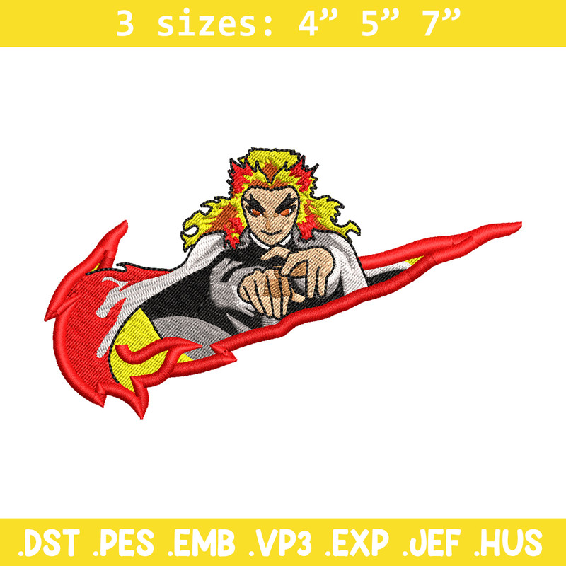 Nike Rengoku embroidery design, Kimetsu no Yaiba embroidery, Nike design, anime design, anime shirt, Digital download.jpg