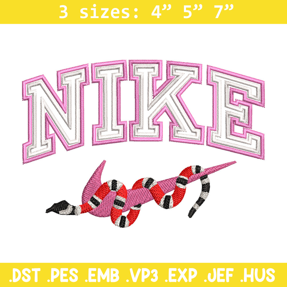 Nike snake embroidery design, Snake embroidery, Nike design, Embroidery shirt, Embroidery file, Digital download.jpg