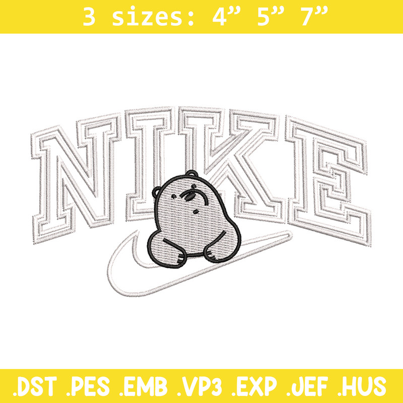 Nike white bear embroidery design, Cartoon embroidery, Nike design, Embroidery shirt, Embroidery file,Digital download.jpg