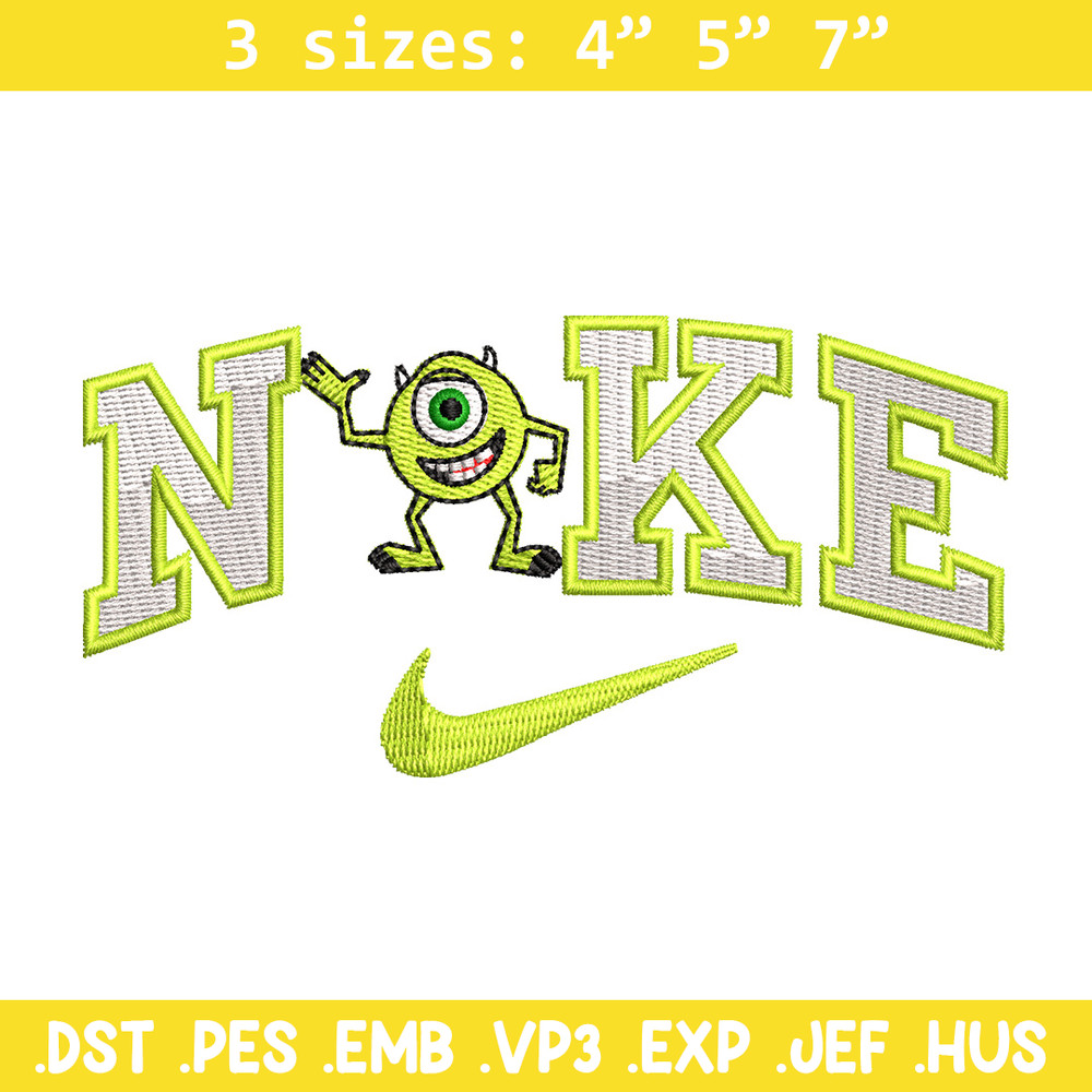 Nike x mike embroidery design, Disney embroidery, Nike design, Embroidery shirt, Embroidery file, Digital download.jpg