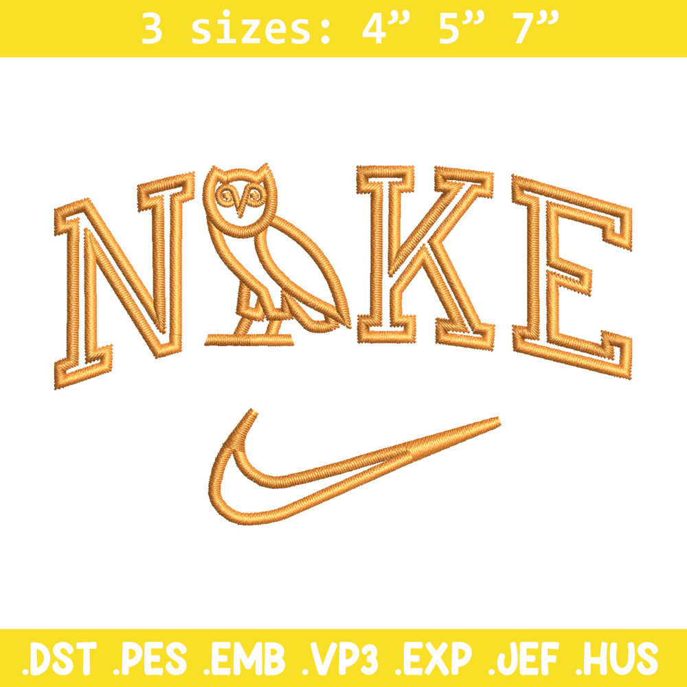 Nike x owl embroidery design, Owl embroidery, Nike design, Embroidery file, Embroidery shirt, Digital download.jpg